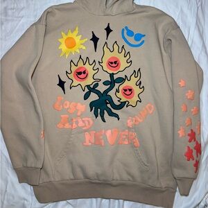 Pacsun Hoodie Lost Never Found Mens L Hooded Sweatshirt 90's Y2K Grunge Vintage